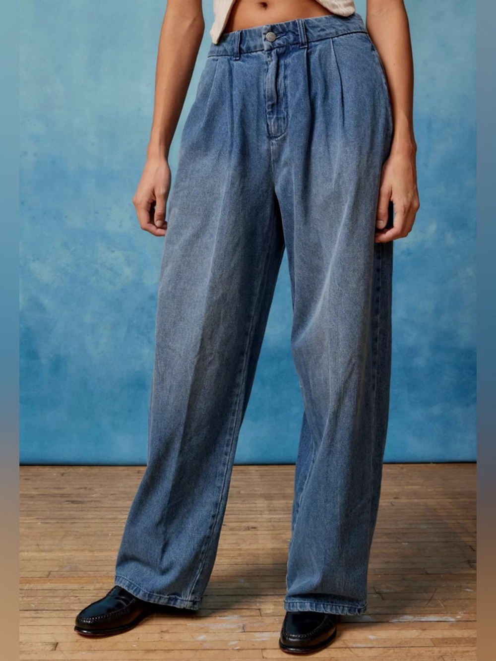 Urban Outfitters BDG Grandpa Baggy Trouser Jeans Pleated Pants Loose Fit Size27 - Picture 2 of 14